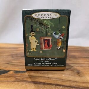 Hallmark Keepsake Ornament Dr Suess  Green Eggs and Ham Set